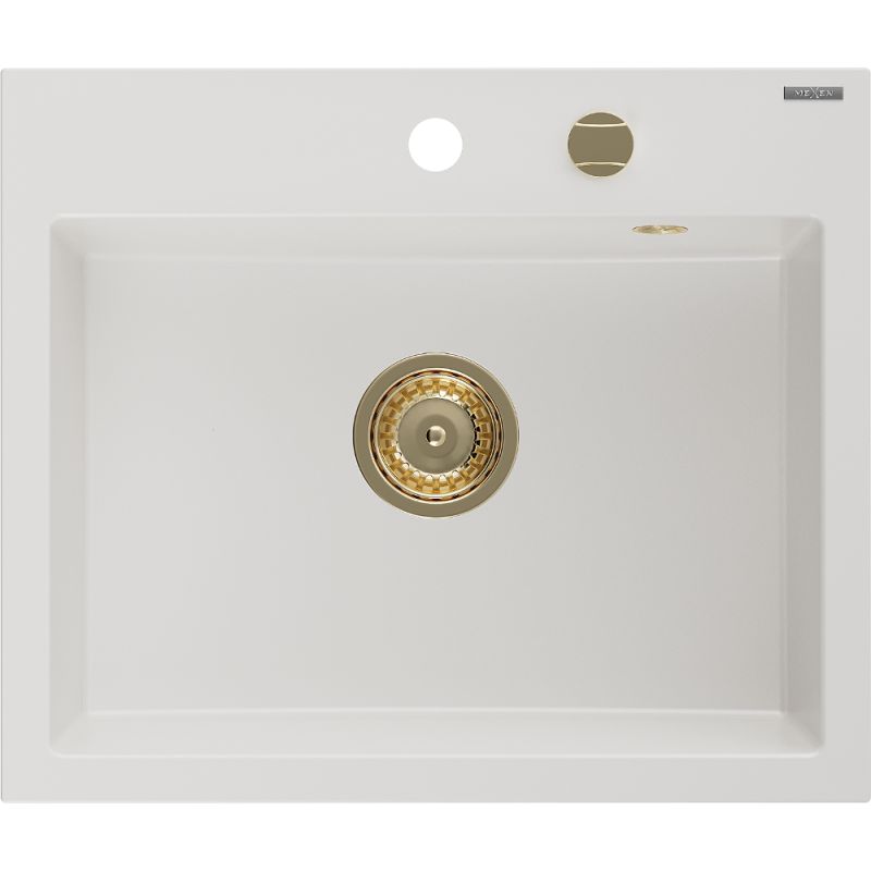 Zlewozmywak wpuszczany Mexen Oscar 1-komorowy biały 580x490 mm - 6519581000-20 1 szt.