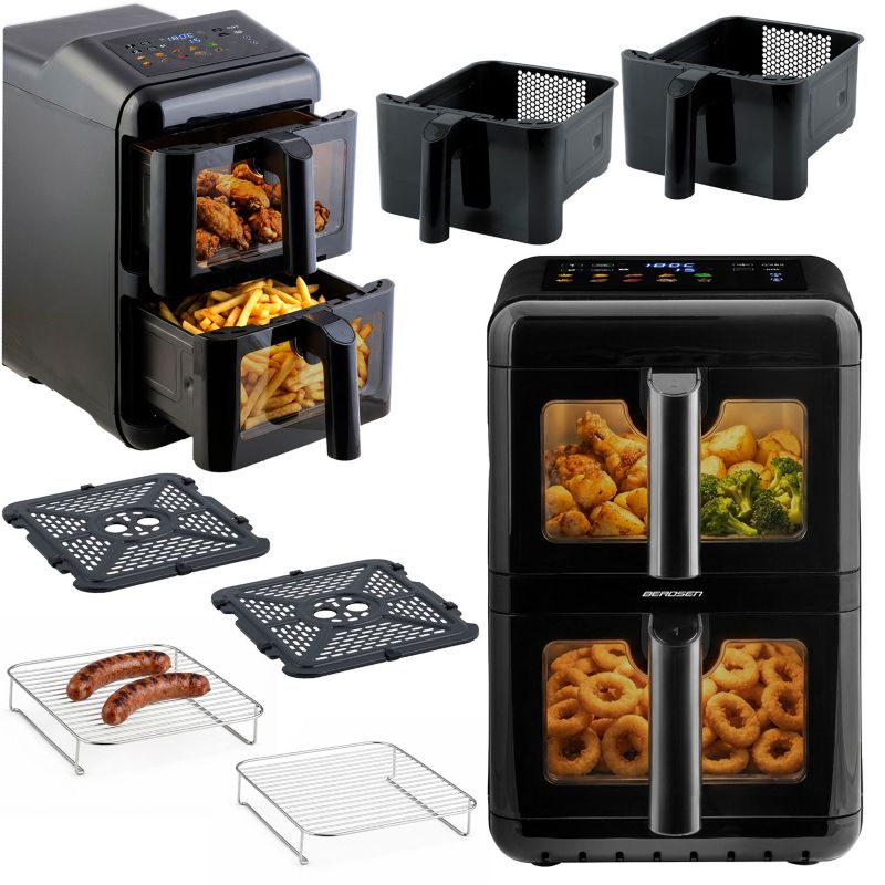 Frytkownica beztłuszczowa Berdsen BD-663 dwukomorowa 11,6L pionowa Air Fryer 3000W 1szt.