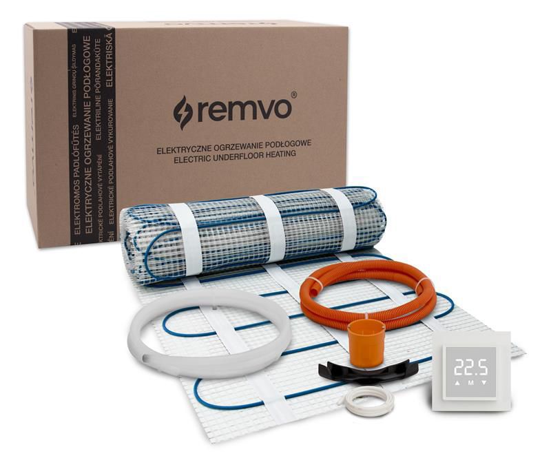 Zestaw REMVO z matą pod płytki 150W/ 2,0m2 i regulatorem programowalnym RP15 WiFi Biały 1 szt.