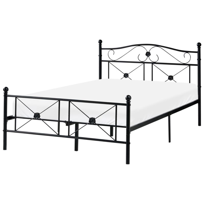Łóżko Metal Rodez 120 x 200 cm Czarny 1 szt.