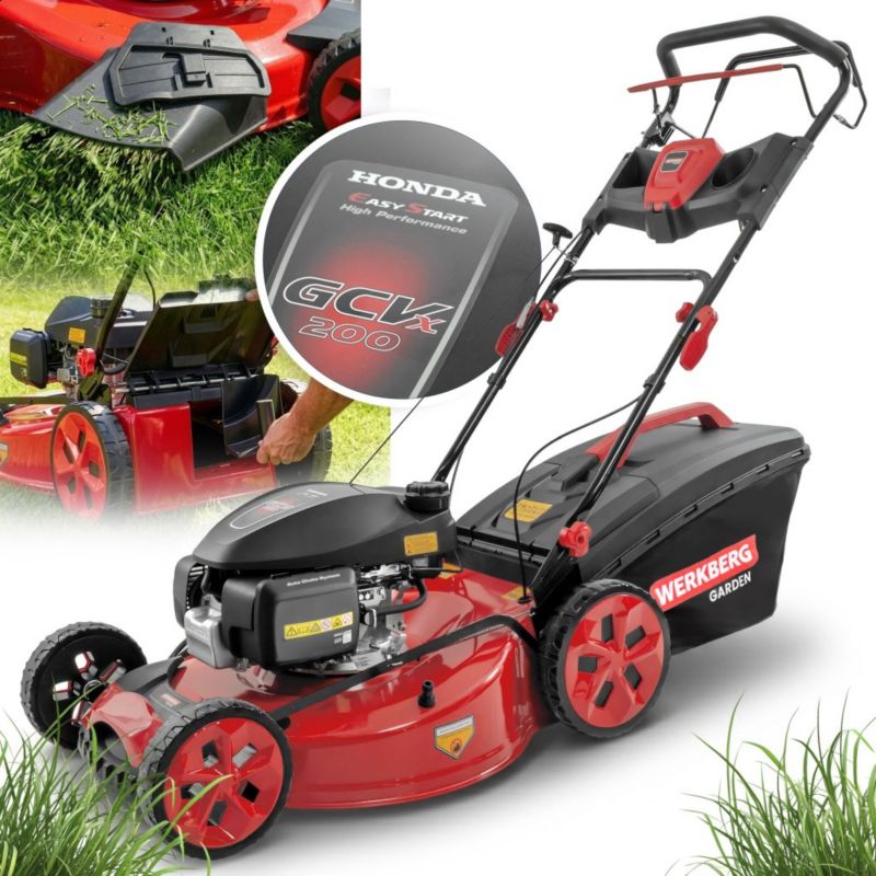 Kosiarka Werkberg Garden spalinowa 200CC napęd 56 cm kosz 60L silnik Honda mulczowanie 1szt.