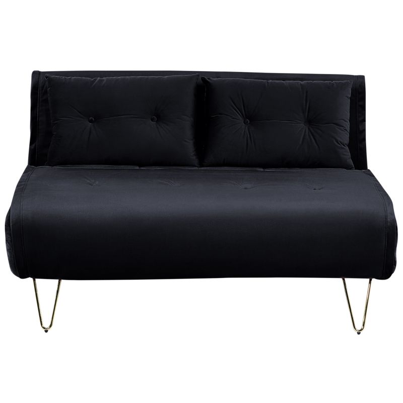 Sofa dwuosobowa Vestfold Czarny Welur 1 szt.