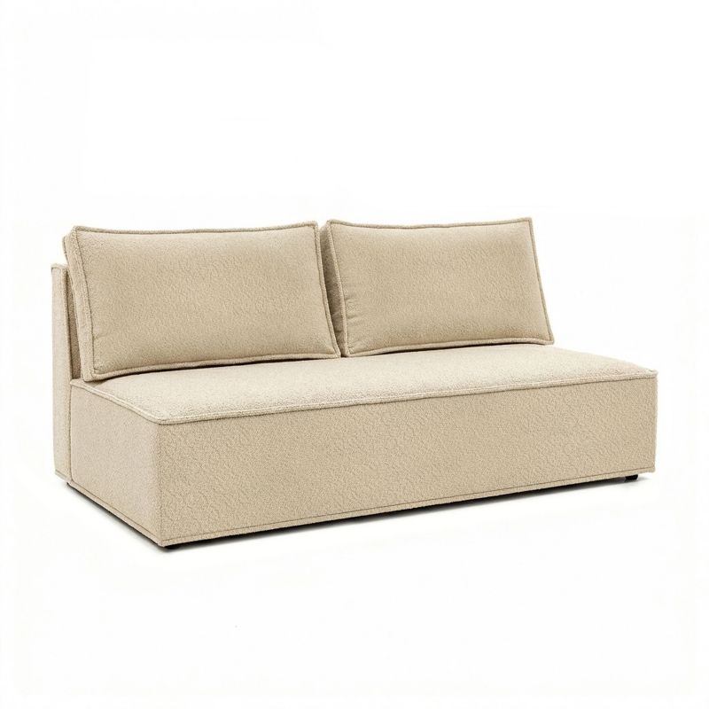 Sofa Mebel Elite Rozkładana Kanapa z Funkcją Spania Dwuosobowa Do Salon Beżowa MAVIA 1 szt.