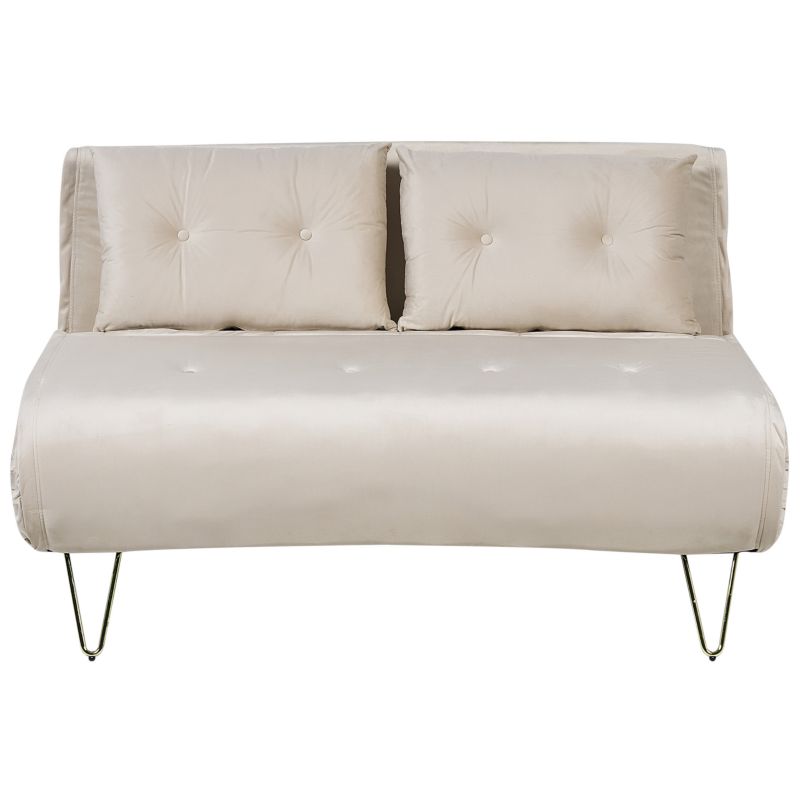 Sofa dwuosobowa Vestfold Beżowy Welur 1 szt.