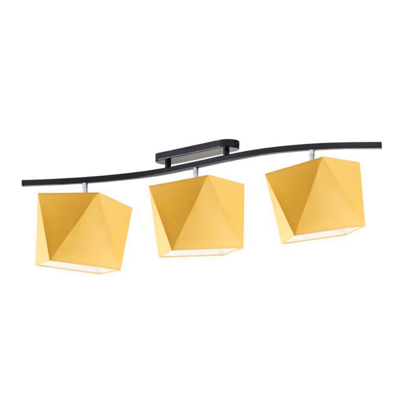 Lampa wisząca zwis Volta Light Factory żyrandol sufitowa z abażurami diament Musztardowy MICHELLE FALA P3 1szt.