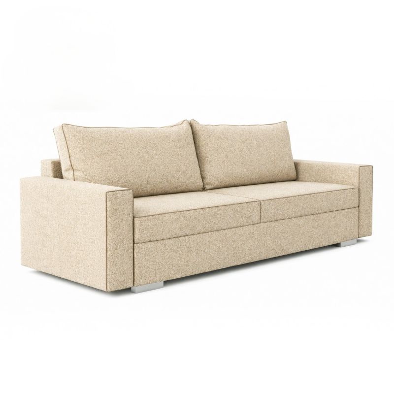Sofa Mebel Elite Rozkładana Kanapa z Funkcją Spania Dwuosobowa Do Salon Beżowa DRAVOS 1 szt.
