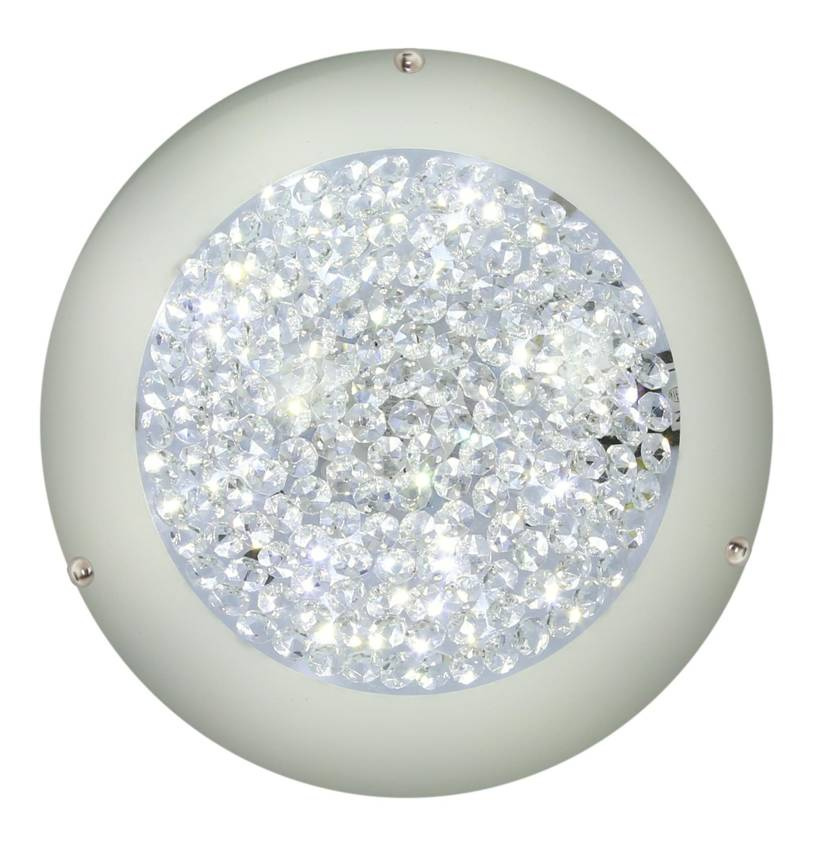 Biały plafon sufitowy LED do salonu zimna barwa PRISTINA metal szkło