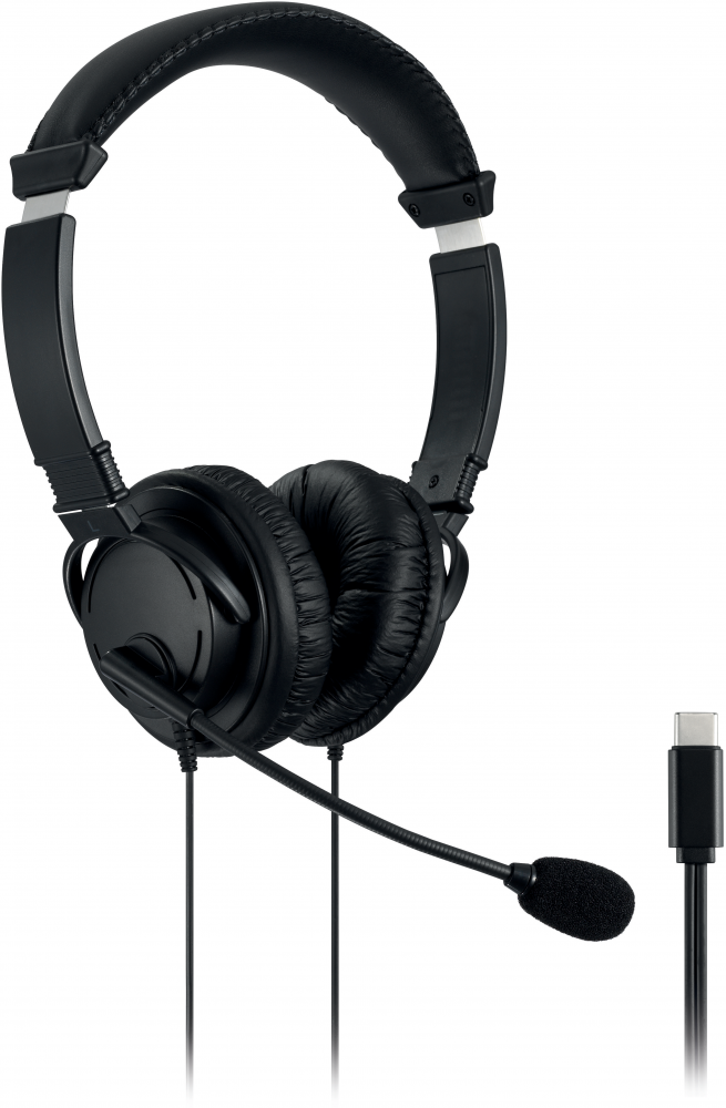 Słuchawki przewodowe Kensington USB-C Hi-Fi, z mikrofonem, czarny