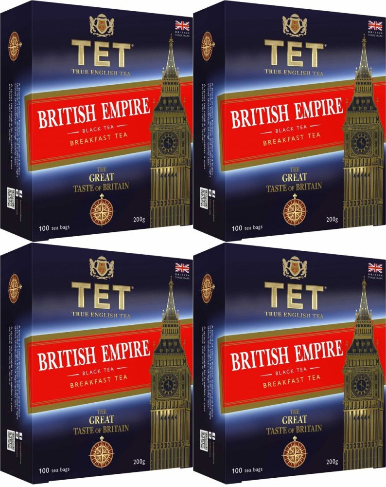 4x Herbata czarna w torebkach Tet The British Empire, 100 x 2g