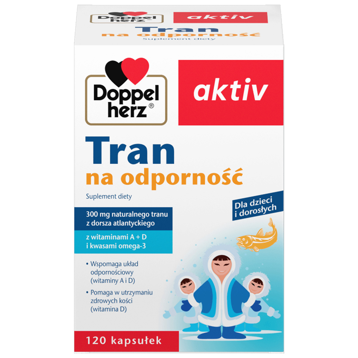 Doppelherz aktiv tran na odporność, 120 kapsułek