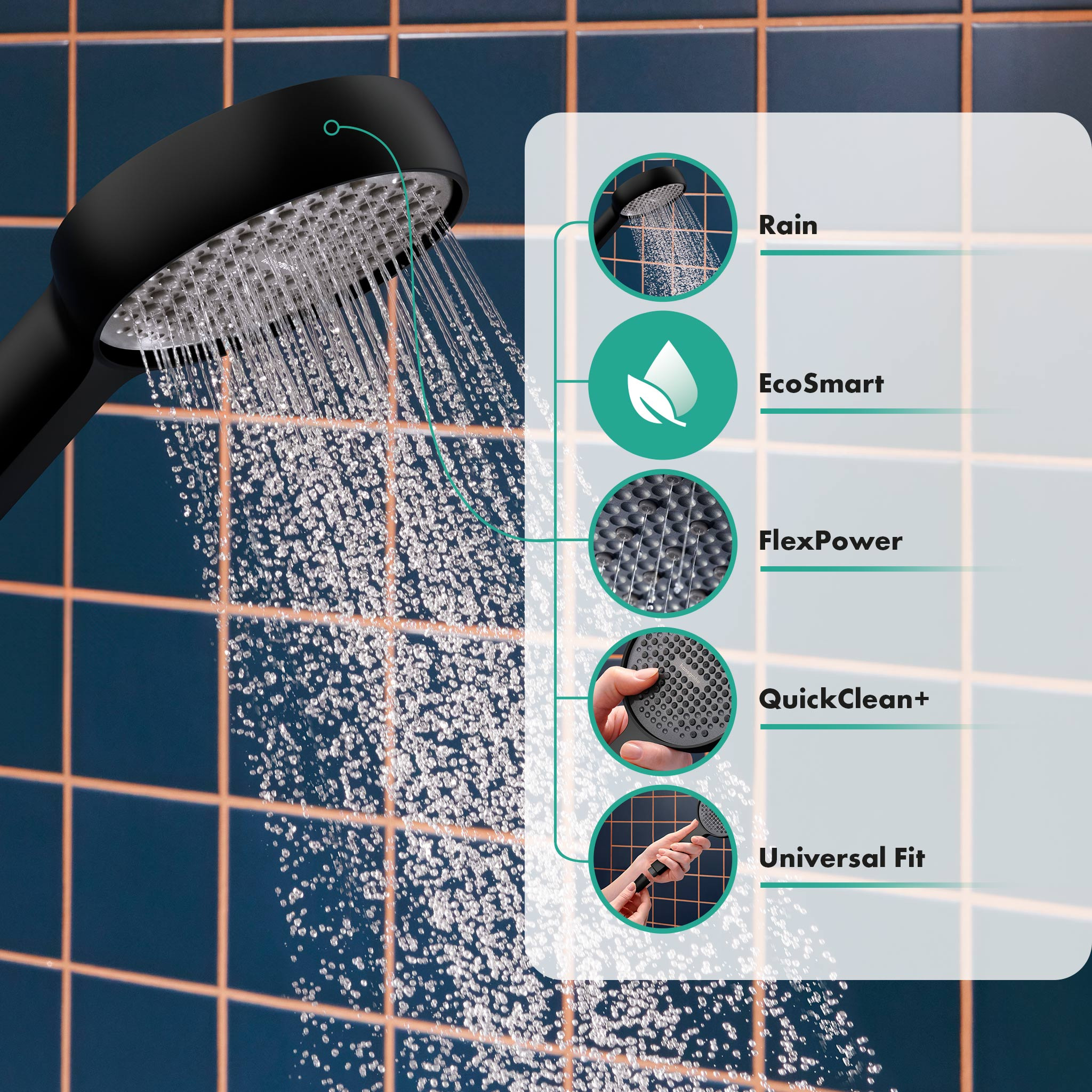 Hansgrohe Activera S słuchawka prysznicowa czarna 28031670
