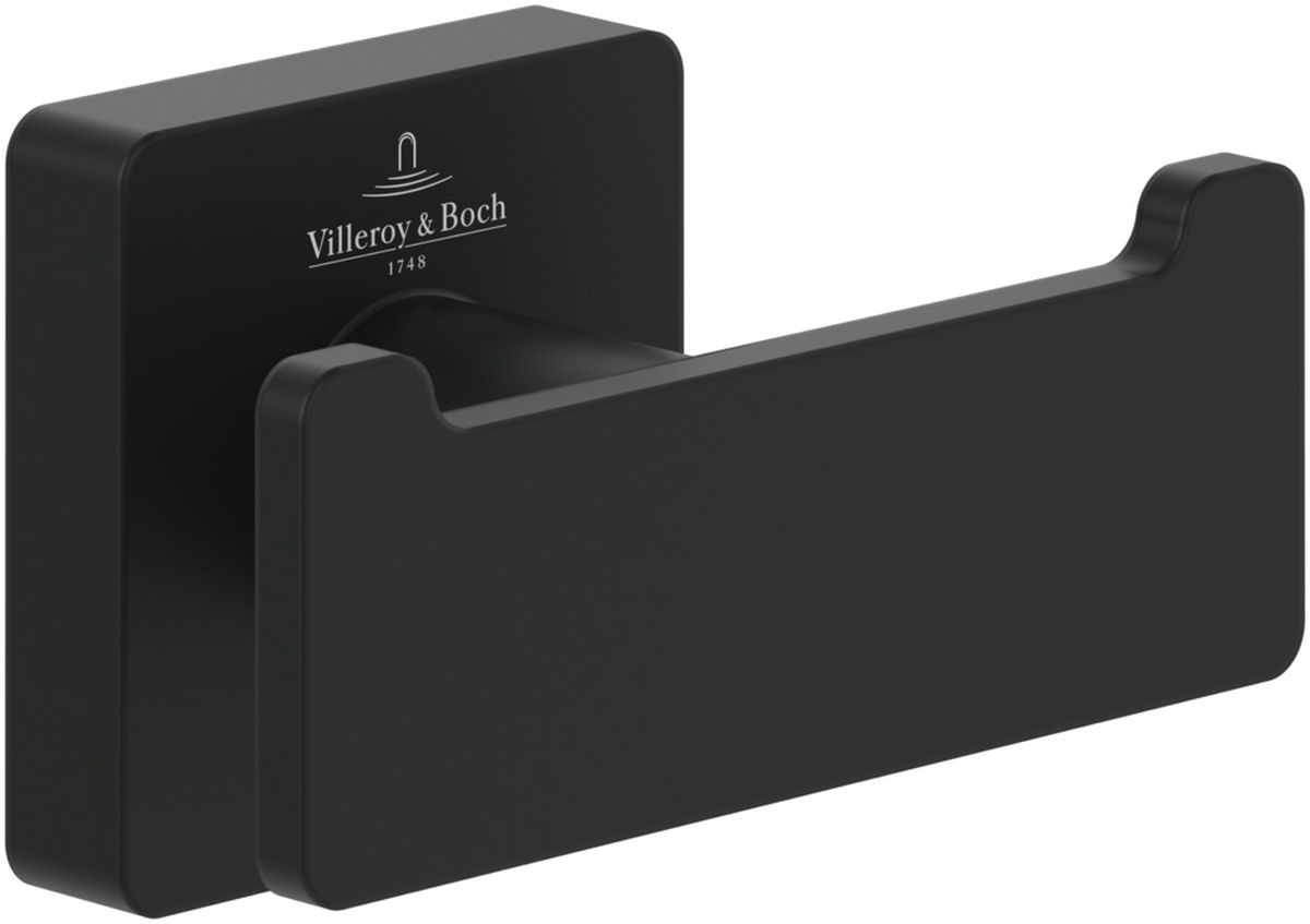 Villeroy & Boch Elements wieszak na ręcznik ścienny podwójny czarny mat TVA152012000K5 - Wysyłka w 24h