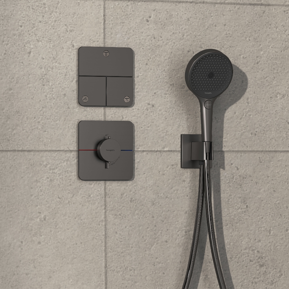 Hansgrohe ShowerSelect Comfort Q bateria prysznicowa podtynkowa termostatyczna czarny chrom szczotkowany 15588340