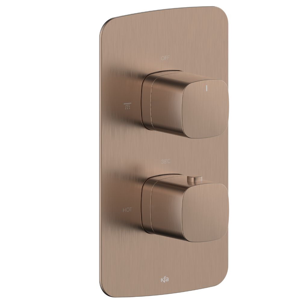 KFA Armatura Malaga Rose Gold bateria prysznicowa podtynkowa termostatyczna różowe złoto szczotkowane 5759-001-34 - Wysyłka w 24h