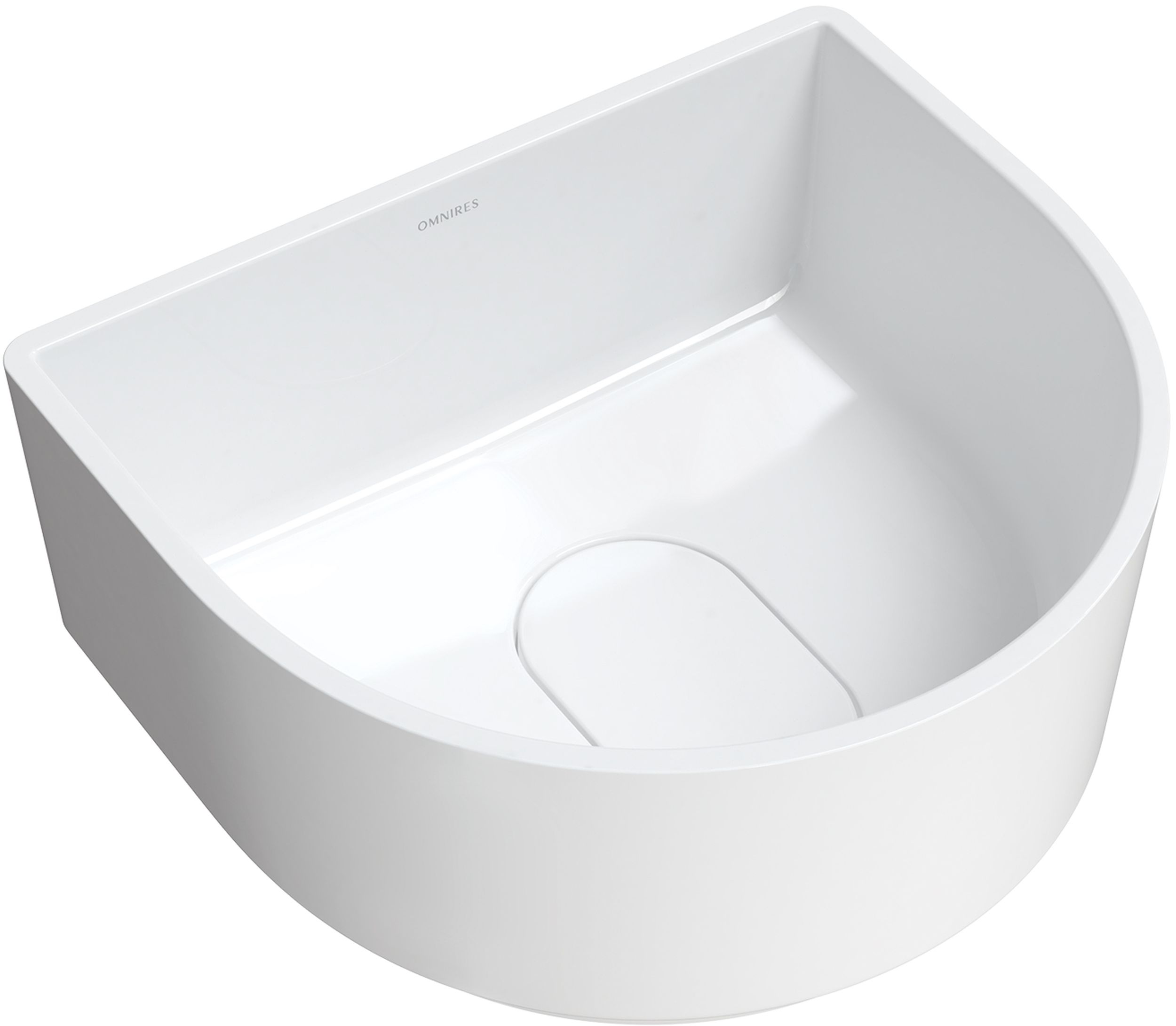 Omnires Cadence M+ umywalka 42x37 cm półokrągła nablatowa biała CADENCE420BP - Wysyłka w 24h
