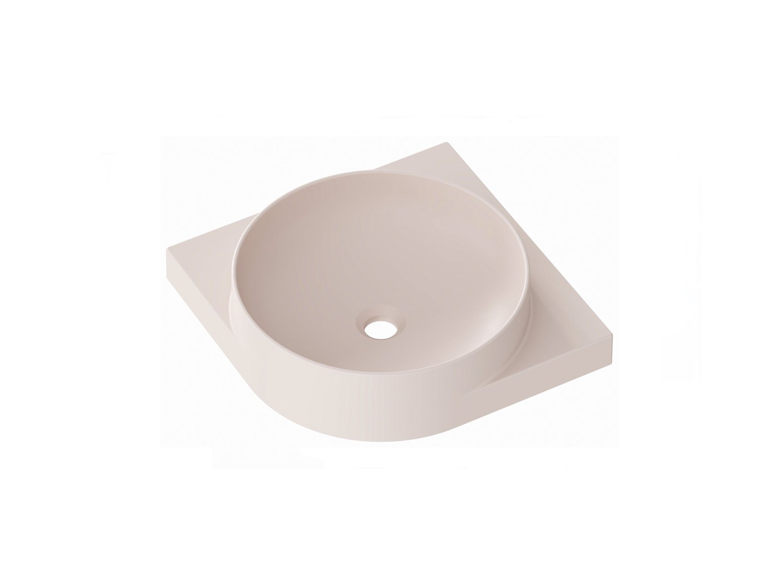 Ravak Yard umywalka 45x45 cm półokrągła ścienna alabaster pink XJX0G045000