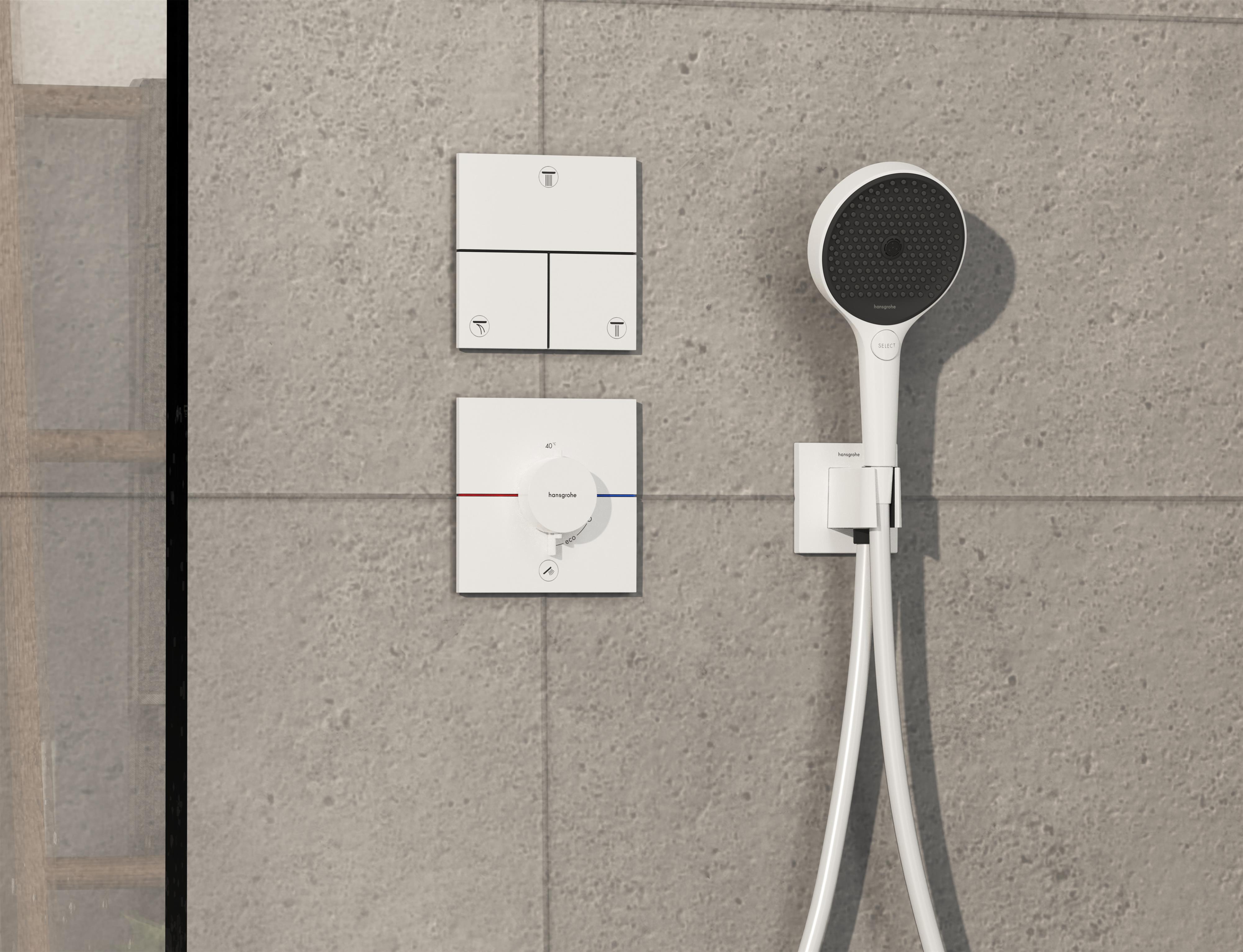 Hansgrohe ShowerSelect Comfort E bateria prysznicowa podtynkowa termostatyczna biały mat 15575700