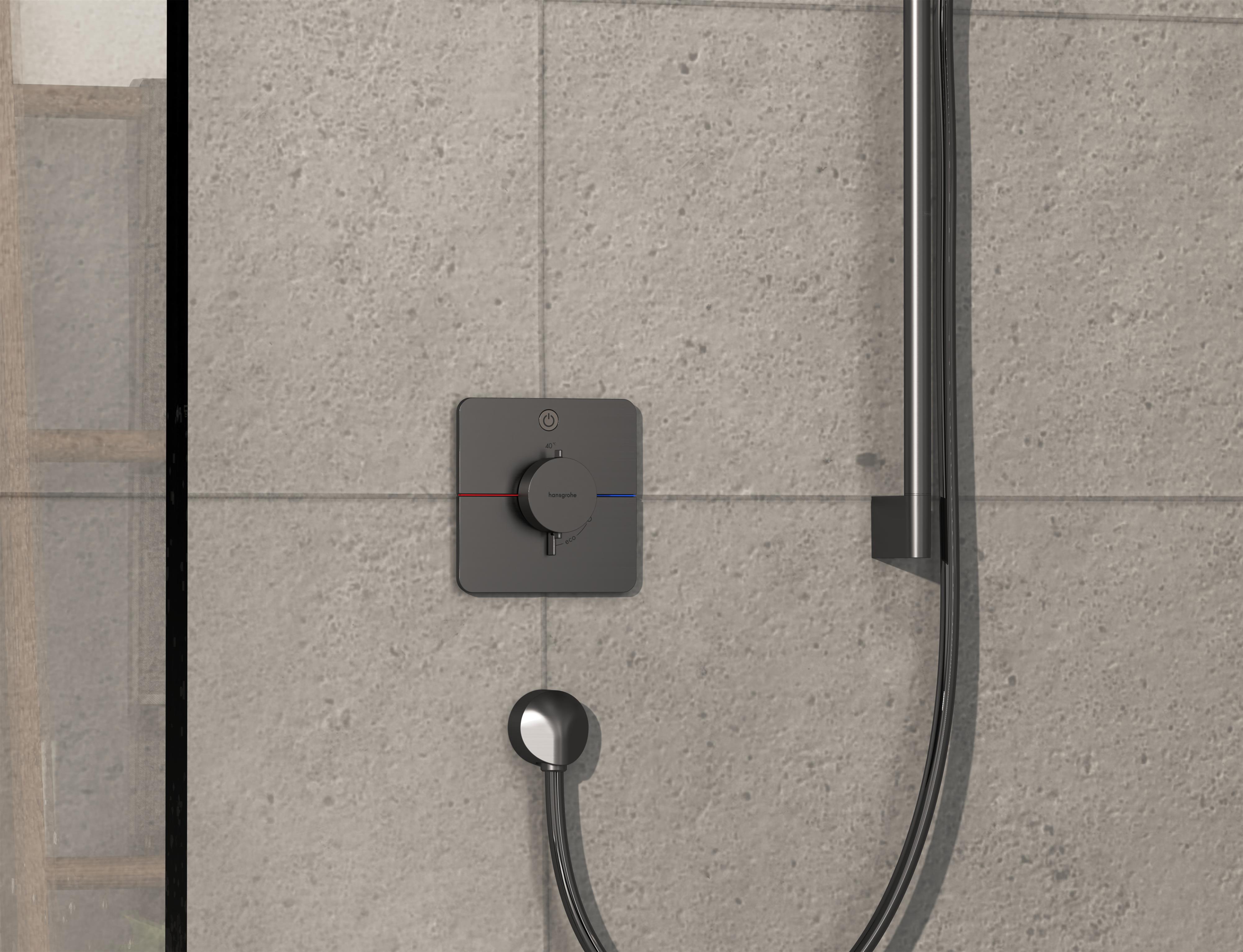 Hansgrohe ShowerSelect Comfort Q bateria prysznicowa podtynkowa termostatyczna czarny chrom szczotkowany 15581340