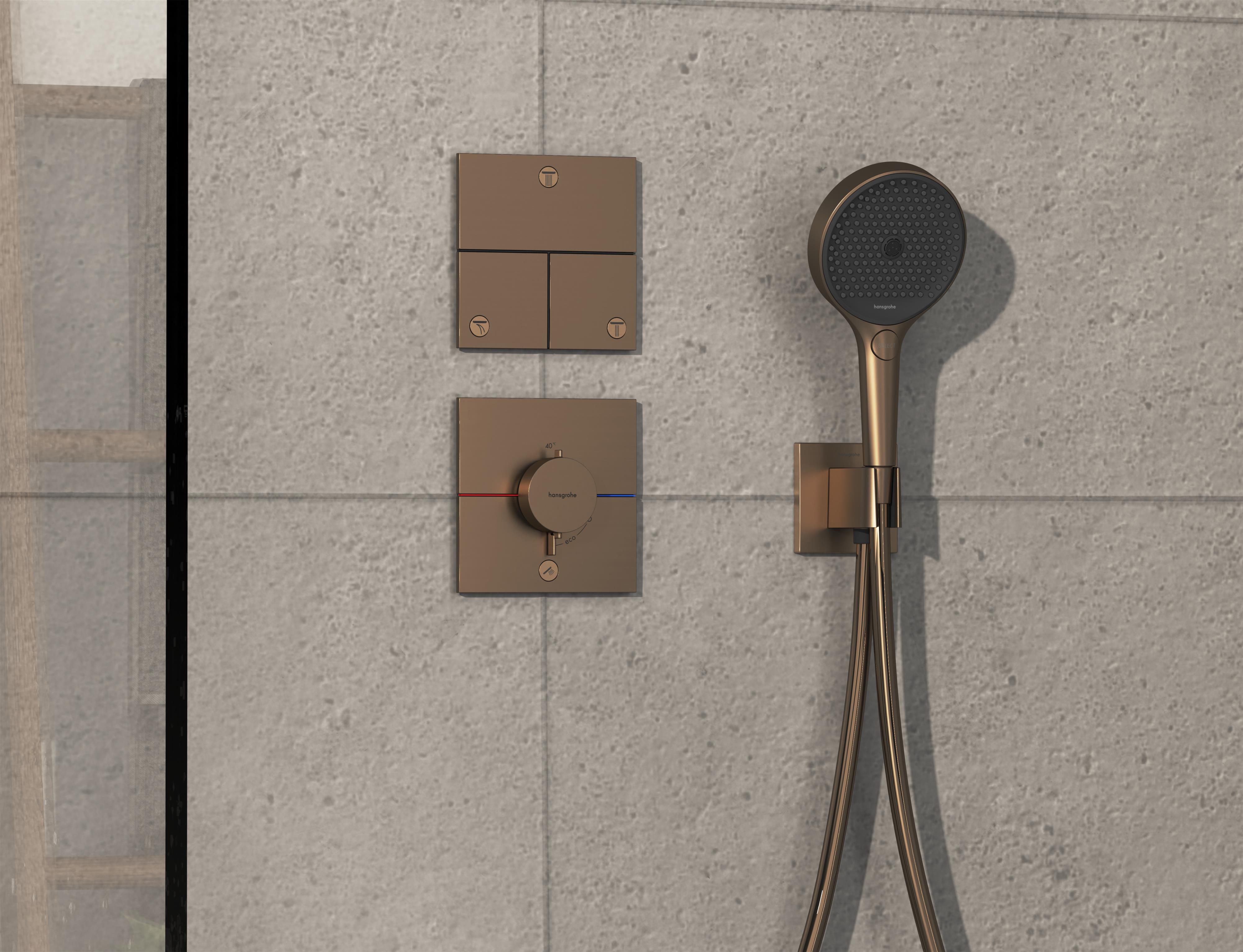 Hansgrohe ShowerSelect Comfort E bateria prysznicowa podtynkowa termostatyczna brąz szczotkowany 15575140