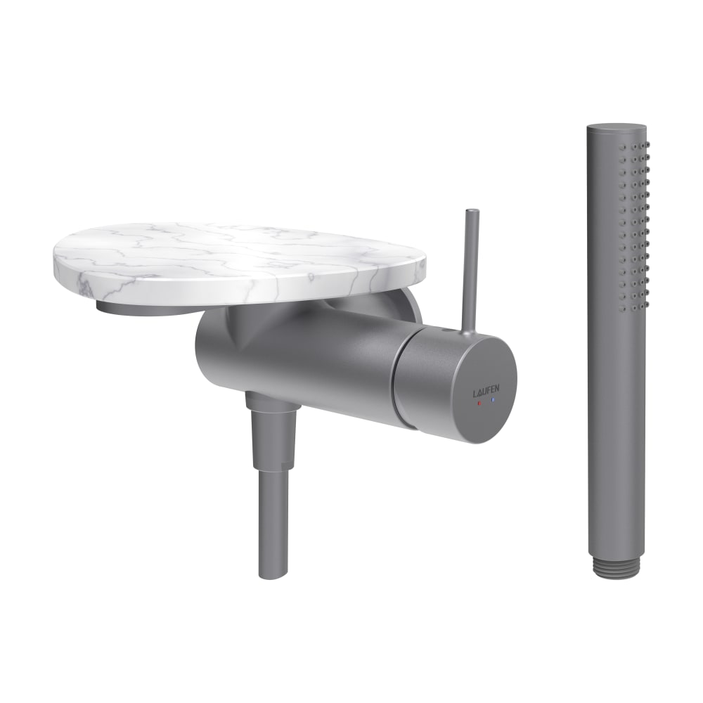Laufen Ada bateria prysznicowa podtynkowa stal nierdzewna/biały marmur HF506755505060