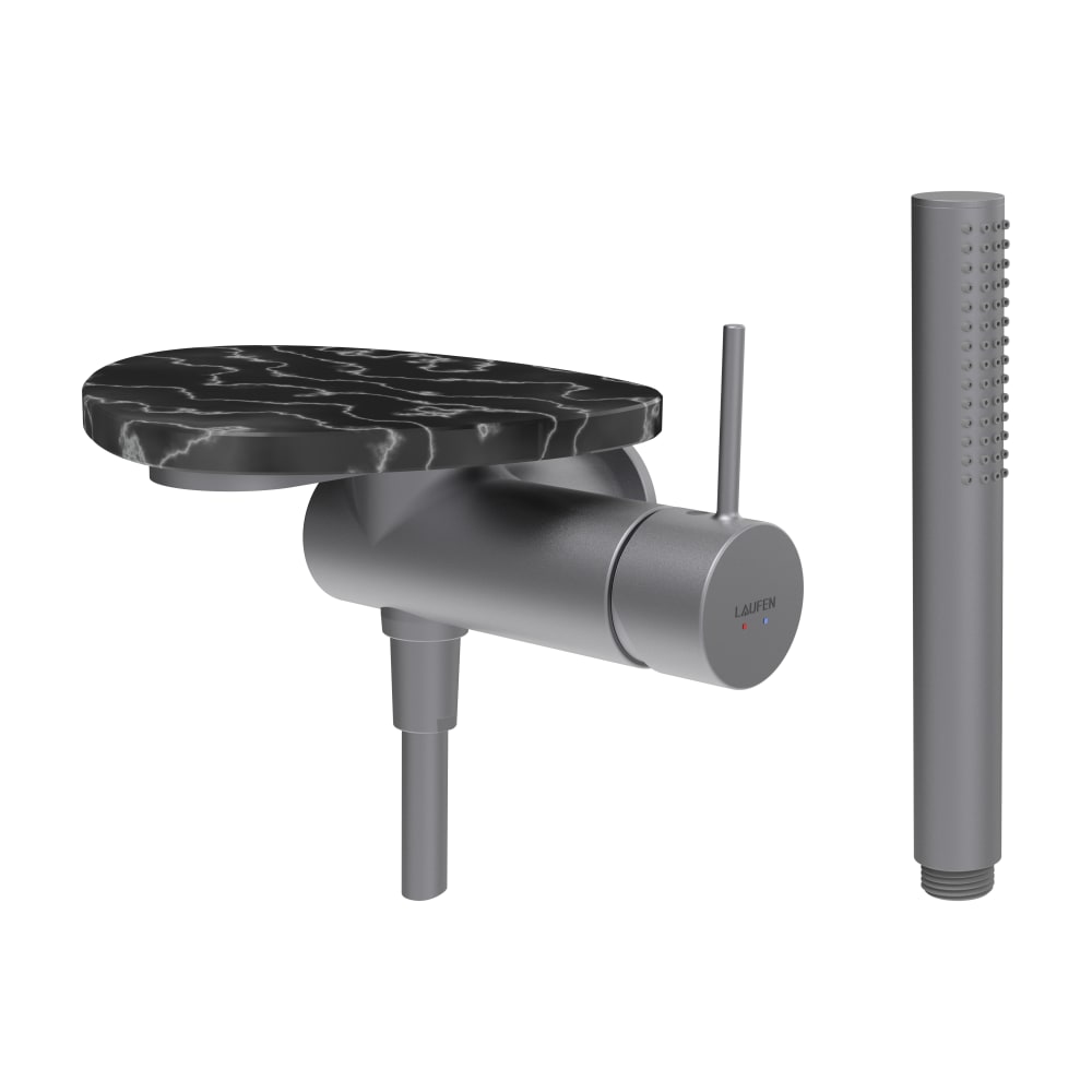 Laufen Ada bateria prysznicowa podtynkowa stal nierdzewna/czarny marmur HF506755506060