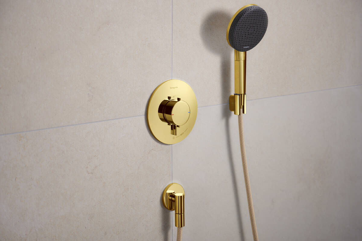 Hansgrohe Ecostat Comfort S bateria prysznicowa podtynkowa termostatyczna złoty optyczny polerowany 33714990