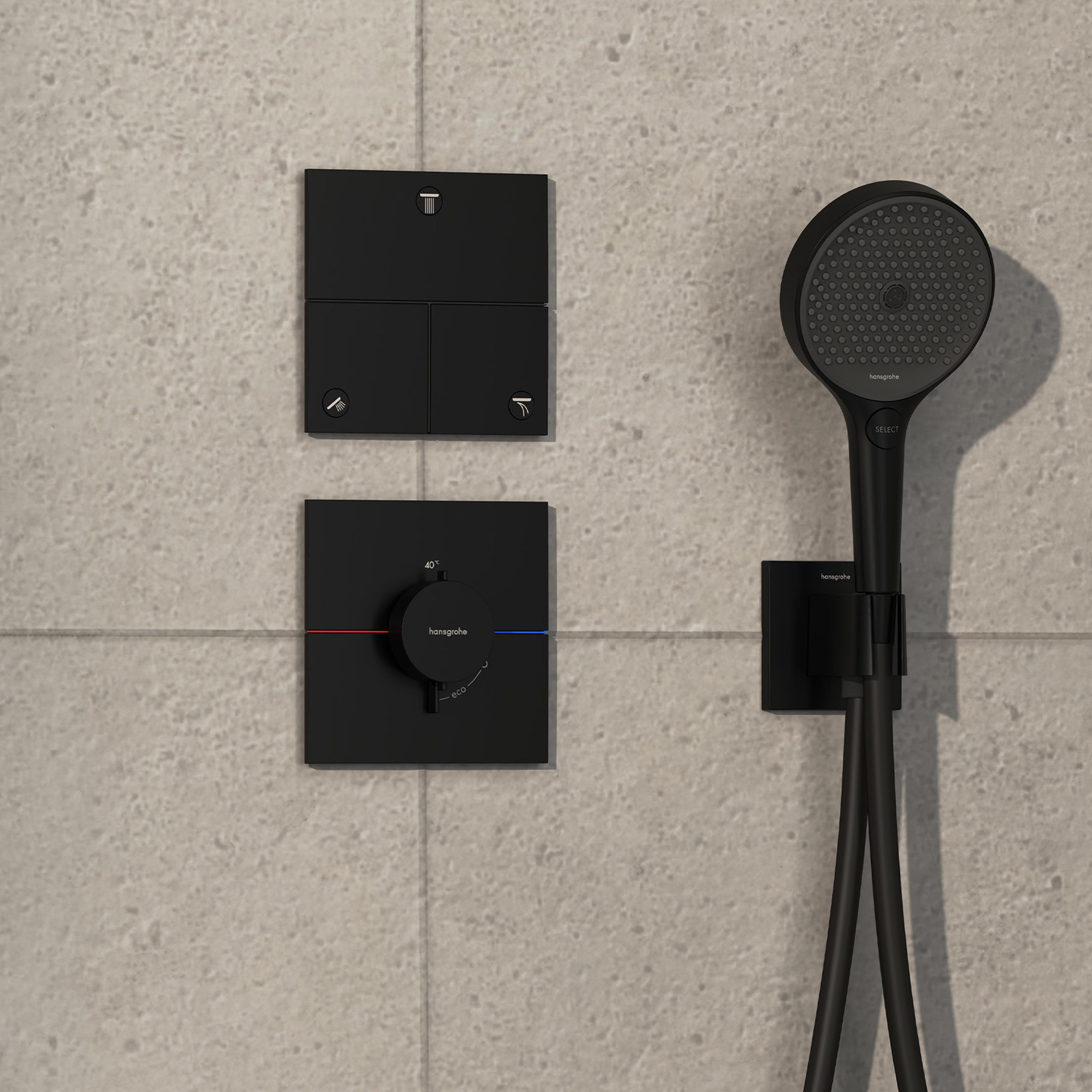 Hansgrohe ShowerSelect Comfort E bateria prysznicowa podtynkowa termostatyczna czarny mat 15574670