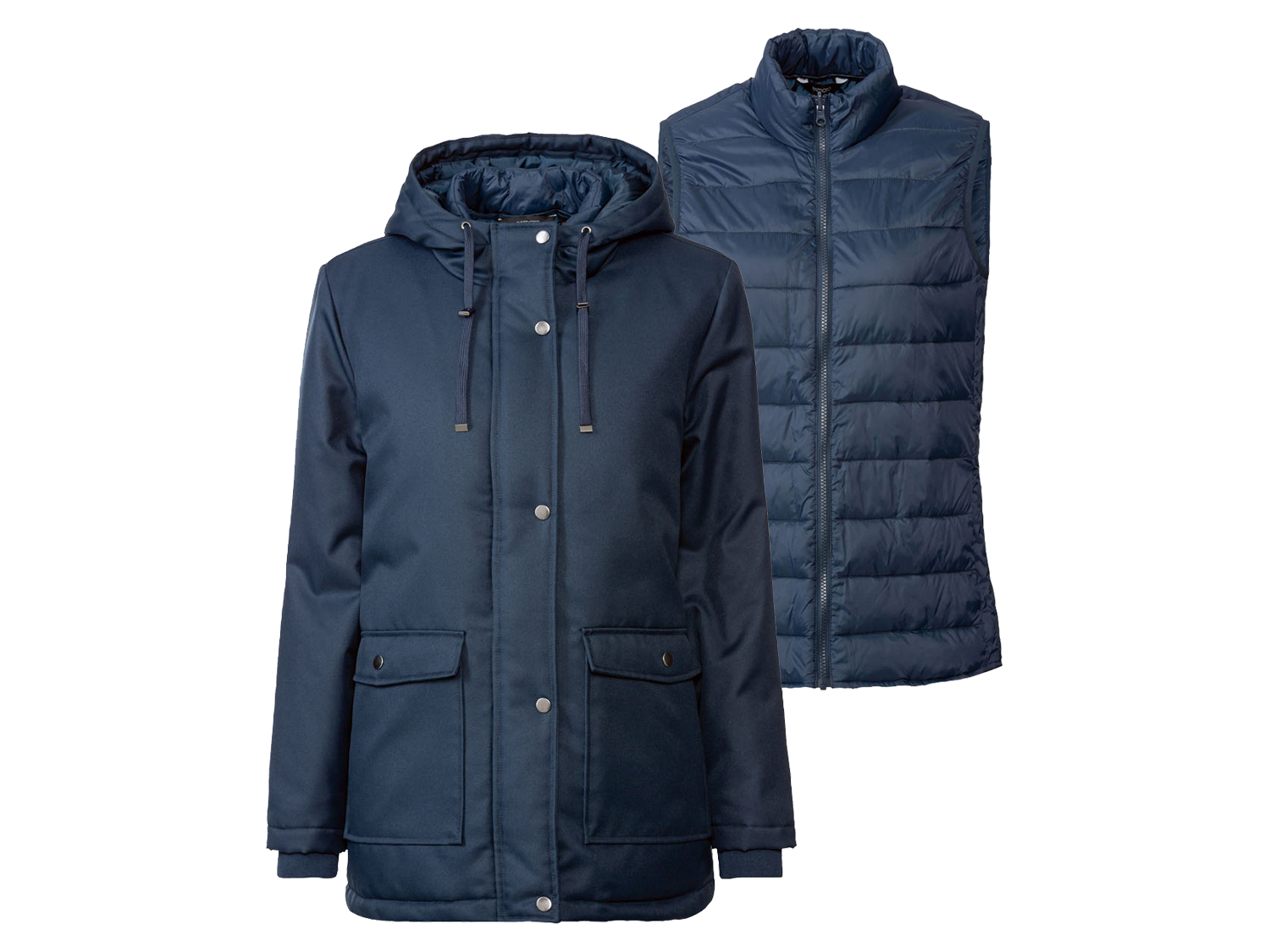 esmara Parka damska 3w1 na każdą pogodę Ciemnoniebieski, XS 32/34