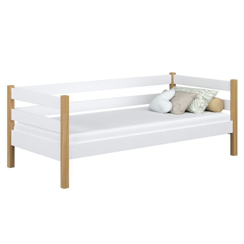 Drewniane łóżko N-WOOD sofa N01 biało dębowy 80x200 1szt.