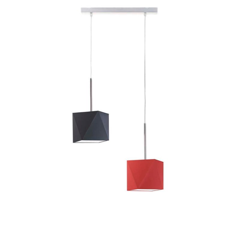 Lampa wisząca zwis Volta Light Factory żyrandol sufitowa z abażurami diament Czarny, ceglany BELARUS Z2 1szt.