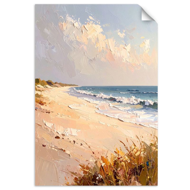 Naklejki samoprzylepne do salonu sypialni Feeby Morze Plaża Wydmy efekt farby 30x45cm 1szt