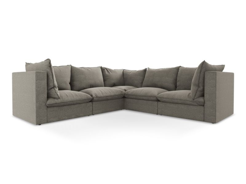 Modułowy narożnik LaMiaSofa RAVENNA z tkaniny bouclé 255x255 cm szary 1 szt.
