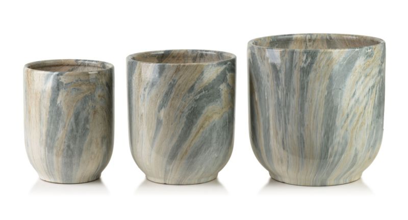 Osłonki ceramiczne MONDEX NEVA MARBLE 28x28x29/23,5x23,5x26,5/19x19x24,5 szary kpl
