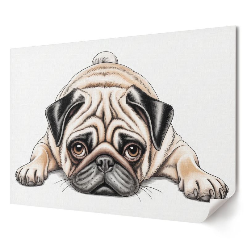 Plakat na ścianę Wallfluent Format A4 Mops ilustracja Artysta Martyna Król 1 szt.