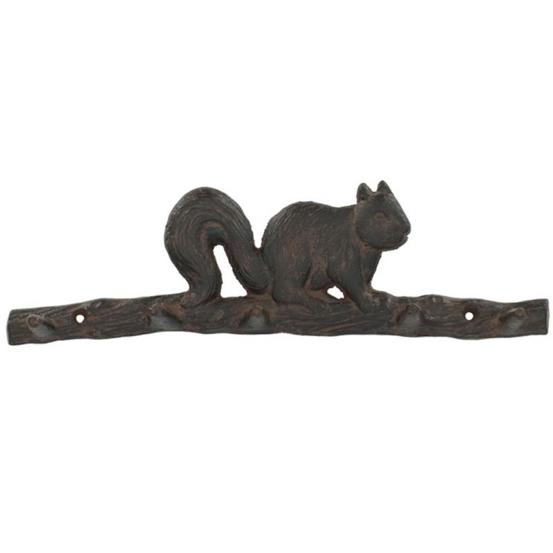 Wieszak ścienny z wiewiórką Esschert Design żeliwny brązowy 36 cm 1 szt.
