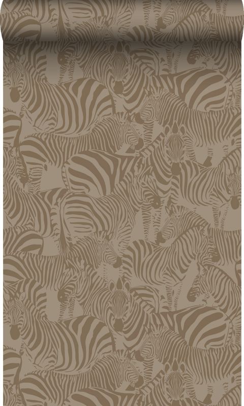 Tapeta Origin Wallcoverings zebry ciemny beż 50 x 900 cm - 1 rol.