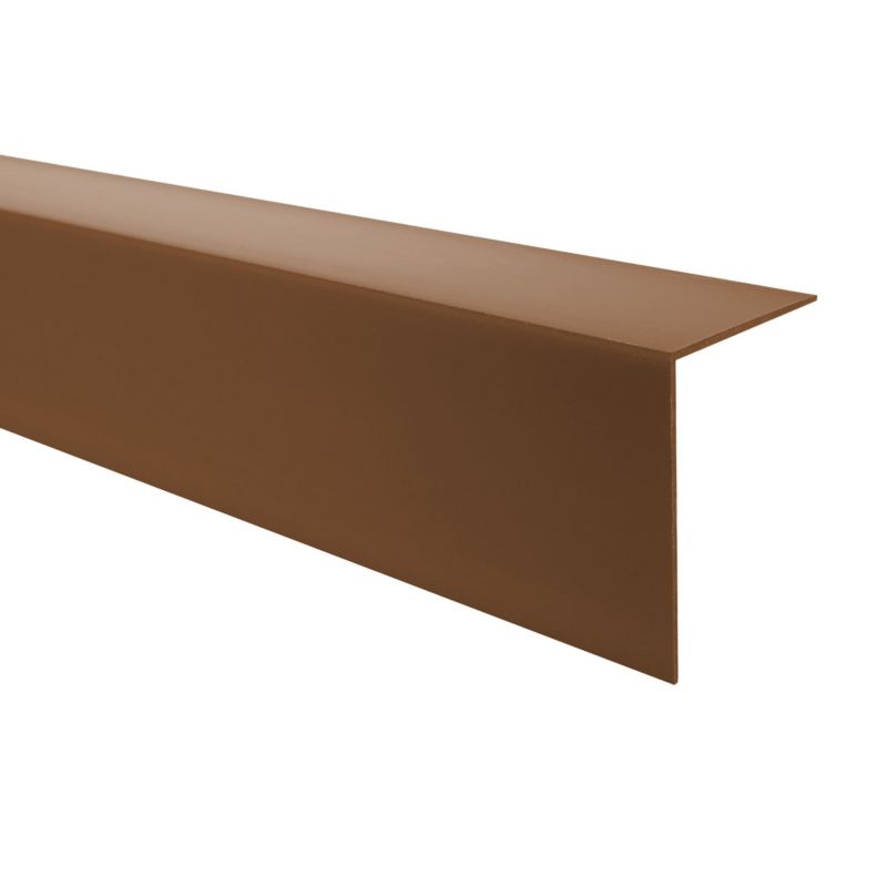 Kątownik twardy PCV 50x20 mm QUEST, ozdobny profil L kątowy, narożnik dekoracyjny - 200 cm, brązowy, 1 szt.