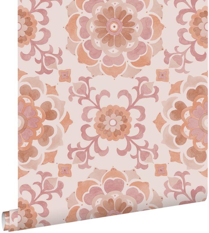 Tapeta ESTAhome motyw płytek różowymIterakota 50 x 900 cm - 1 rol.