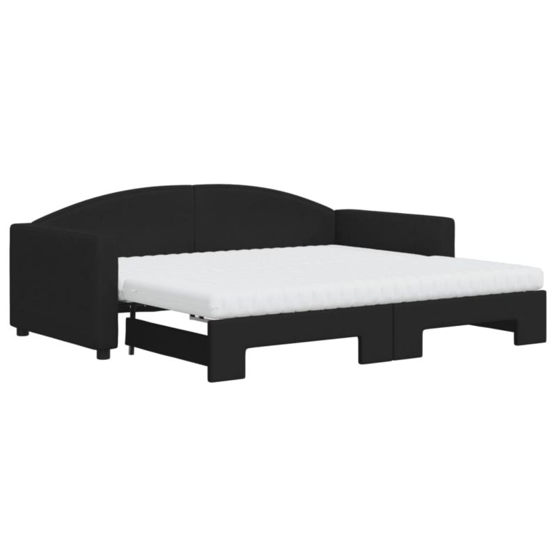 Sofa rozkładana WaszeMeble 90x190 cm Czarny tkanina WM-3197218 1 szt.