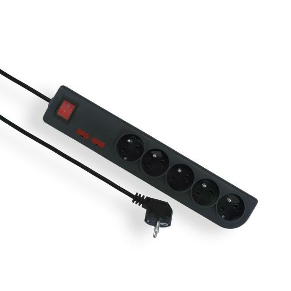 Listwa ELGOTECH przeciwprzepięciowa 6-gn 3m czarny PSF2-603-2 1szt.