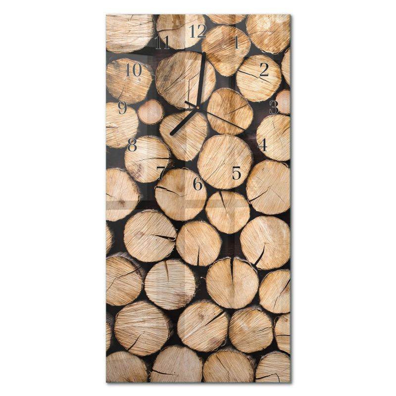 Dekoracyjny Zegar Ścienny Tulup 30x60 cm z Czarnymi Wskazówkami Belki Drewniane 1 szt.