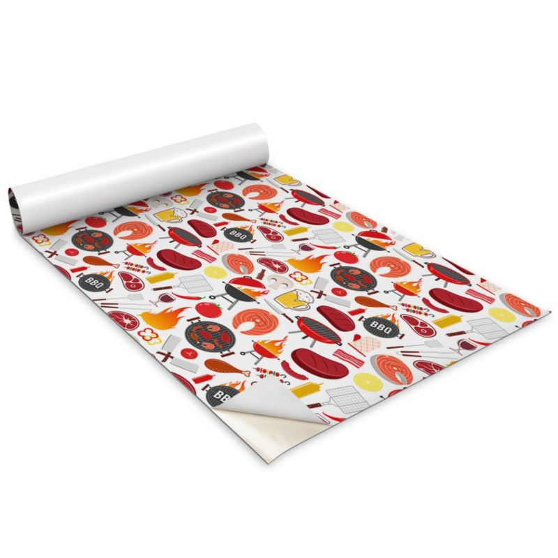 Okleina Meblowa Wallfluent 100x50 cm Rysunkowy grill Folia Na Meble I Szafki 1 rol.