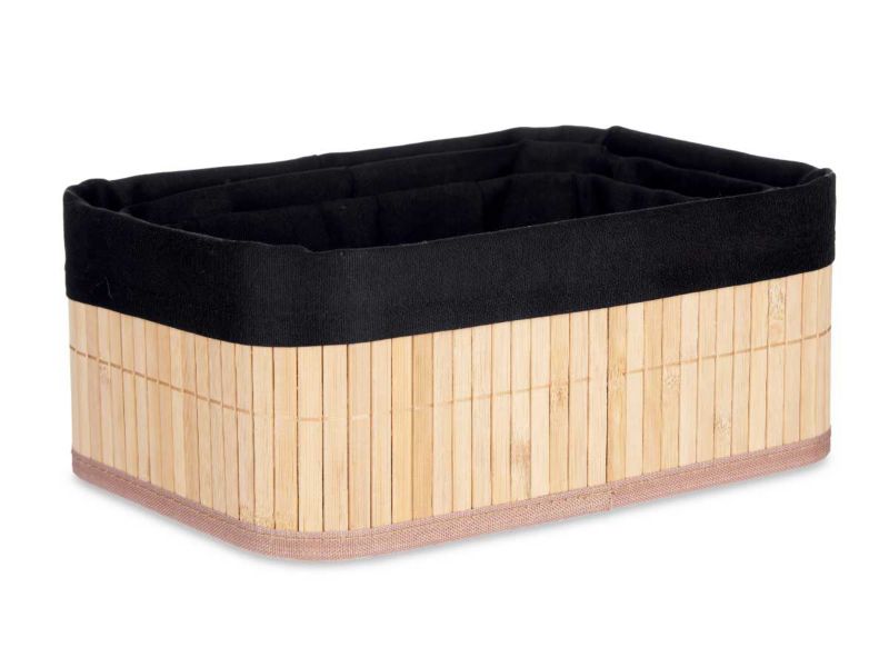 Zestaw koszyków bambusowych KIPIT czarne prostokątne 31x21x12 cm 1 szt.