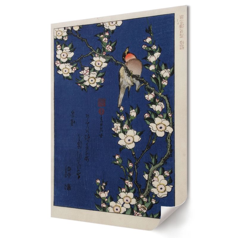 Plakat na płótnie Wallfluent Format A2 Rudzik na gałęzi Artysta Hokusai 1 szt.