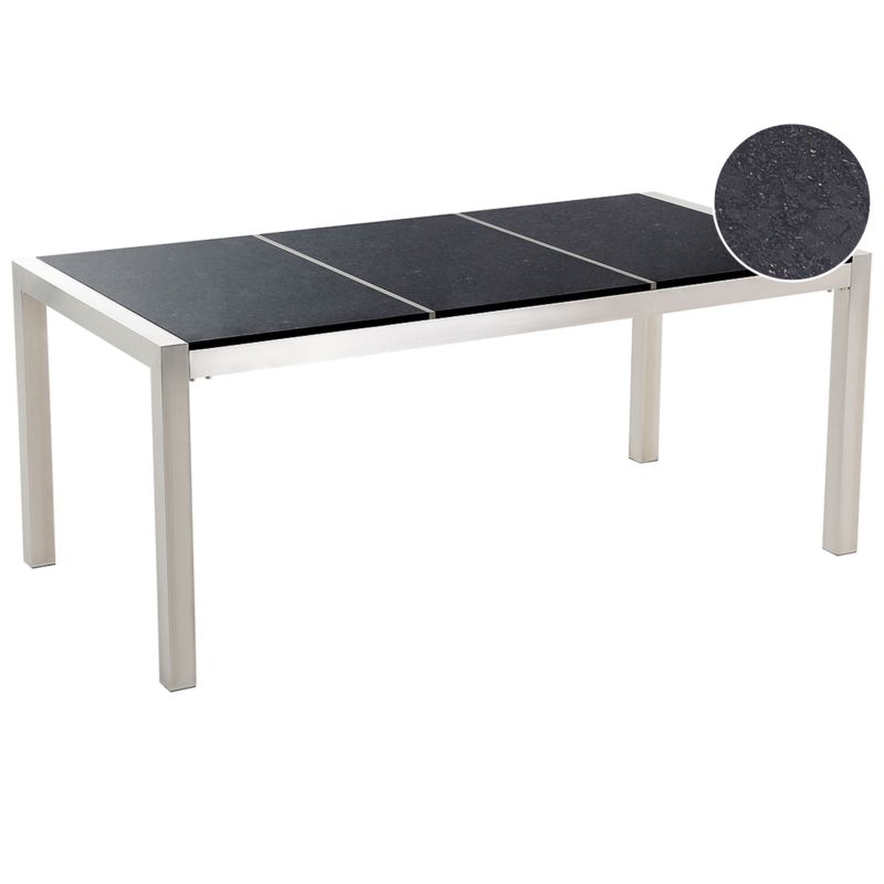 Stół ogrodowy Grosseto 180 cm 90 cm Polerowany Granit Czarny 1 szt.