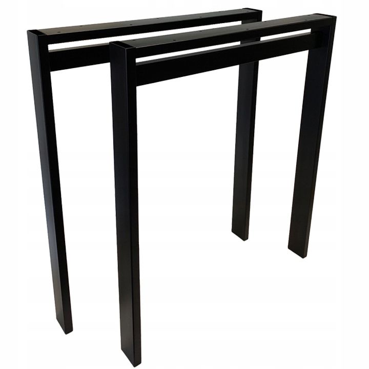 Nogi metalowe do stołu Loft Industrial czarne 80x72cm A Profil 7x3 cm 2 szt DREWik