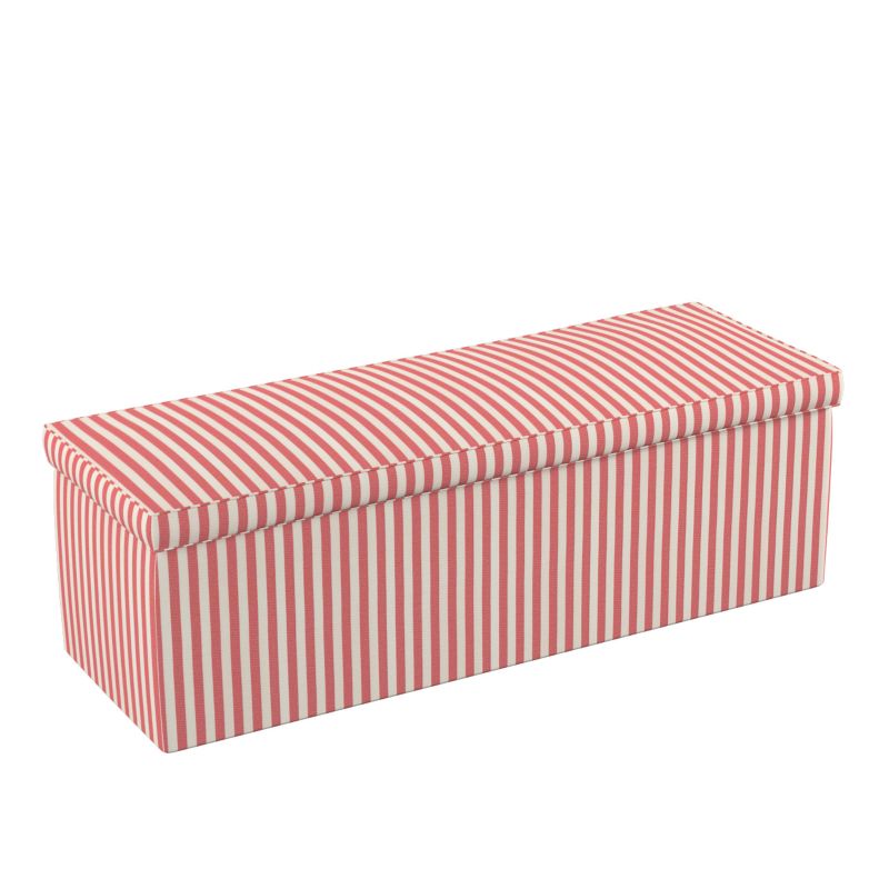 Skrzynia tapicerowana Dekoria 120 x 40 x 40 cm czerwono-białe pasy (1,5cm) 1 szt.