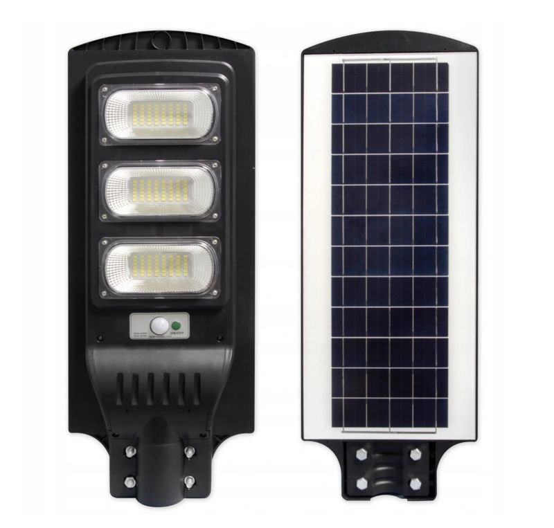 Lampa uliczna solarna MasterLed Solar czarna LED 150W 6000K 3000lm Pilot IP66 wym: 62 x 24 x 6 cm - 1 szt.