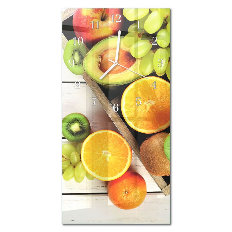 Zegar Ścienny Bez Tykania Tulup 30x60 cm z Białymi Wskazówkami Owoc 1 szt.
