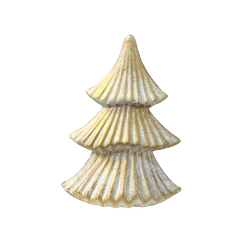 Figurka gipsowa Direct Home and Garden choinka biało-złota